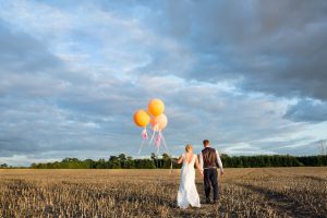 Shustoke Farm Barns Wedding with Giant Tassell Balloons