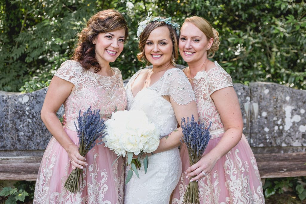 Bride and Bridesmaids at Hampton Manor wedding